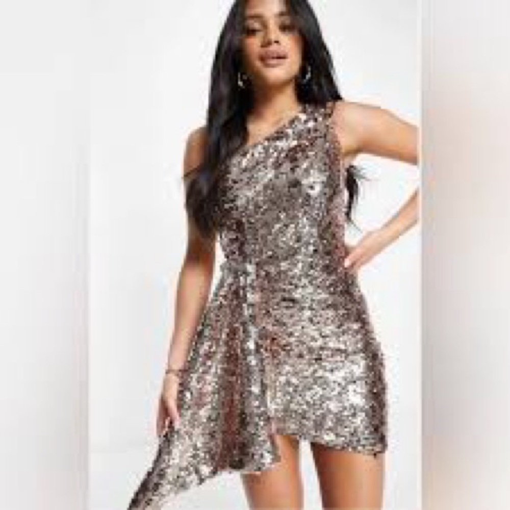 Glamorous One-Shoulder Sequin Dress